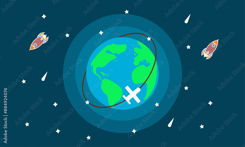 Vector illustration Earth globe with greenery Vector illustration Earth globe with greenery