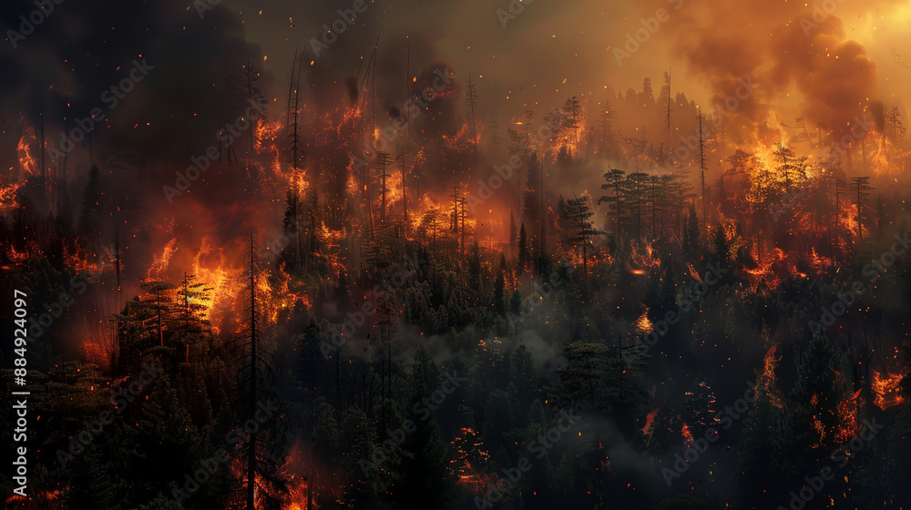 fire in the forest, wildfires fire in the forest, wildfires