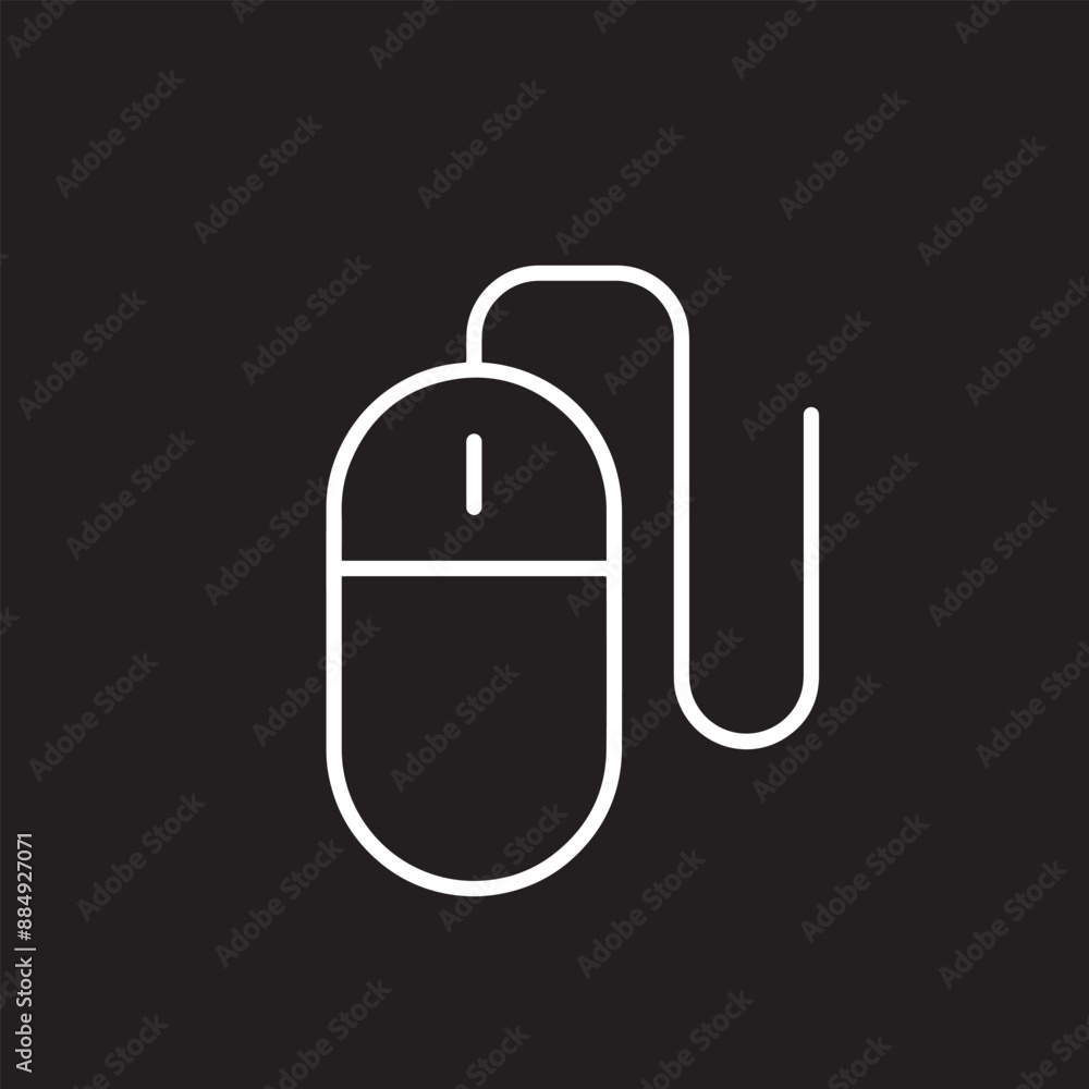 Mouse Icon vector on black background Mouse Icon vector on black background