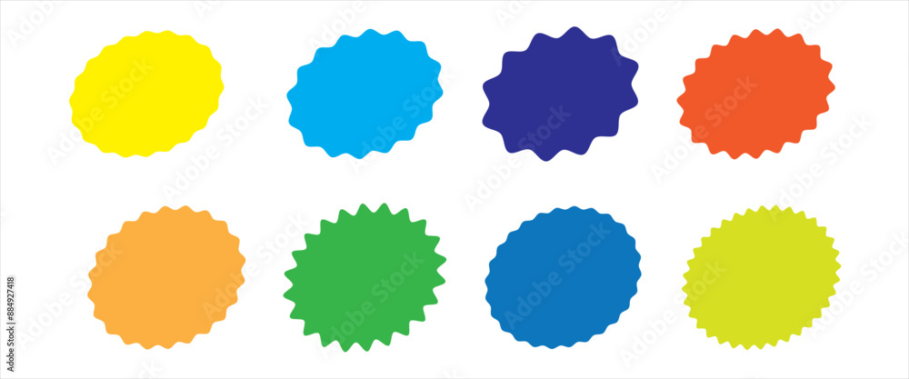 Set of black price sticker, sale or discount sticker, sunburst badges icon. Star shape with different number of rays. Special offer price tag. Starbrust collection. Isolated on white background. Set of black price sticker, sale or discount sticker, sunburst badges icon. Star shape with different number of rays. Special offer price tag. Starbrust collection. Isolated on white background.