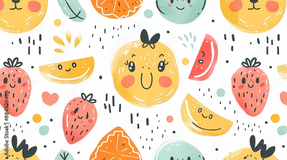Creative combination of colorful abstract patterns and cartoon elements Creative combination of colorful abstract patterns and cartoon elements