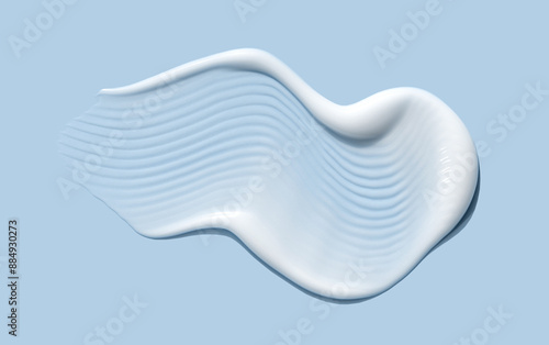 Slika na platnu cosmetic smear of creamy texture on blue background