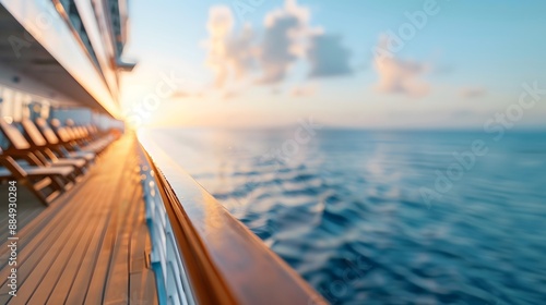 Relaxing on the High Seas: Close-up of Passengers Lounging on a Luxurious Cruise Ship Deck