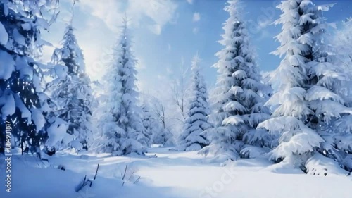 Wallpaper Mural winter forest in the snow Torontodigital.ca