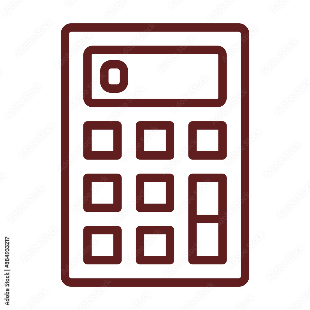 Calculator Vector Line Maroon Icon Design Calculator Vector Line Maroon Icon Design