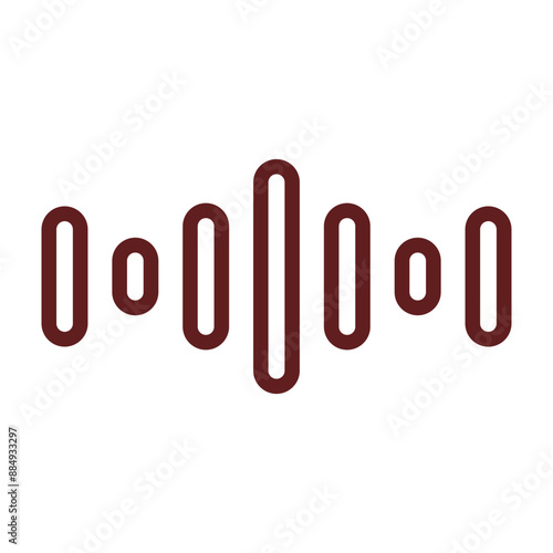 Frequency Vector Line Maroon Icon Design