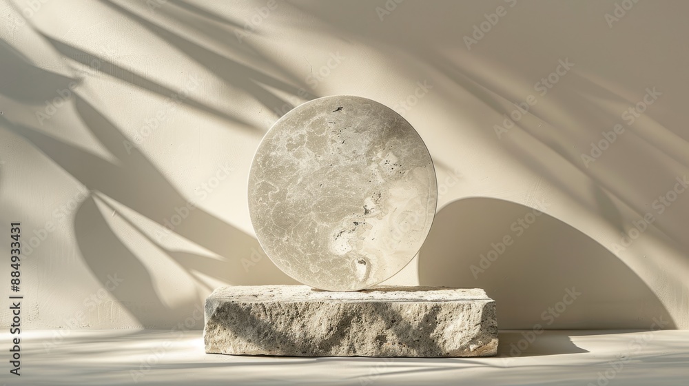 Empty Podium for product display with lef shadow background. Empty Podium for product display with lef shadow background.