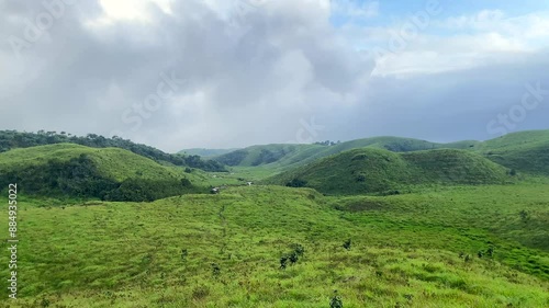 Landscape view of meghalaya Dainthlen Road in India. The beautiful mountain of Cherrapunji meghalaya state of India. photo