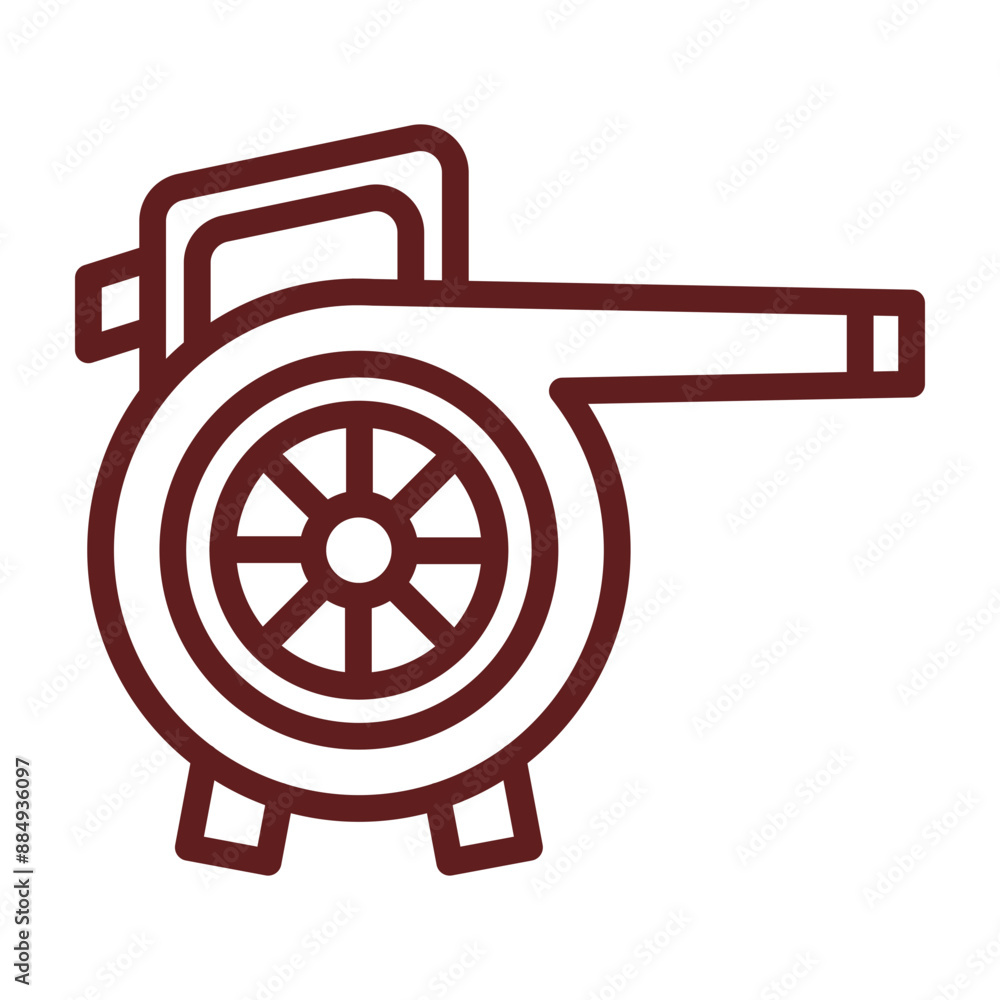 Air Blower Vector Line Maroon Icon Design