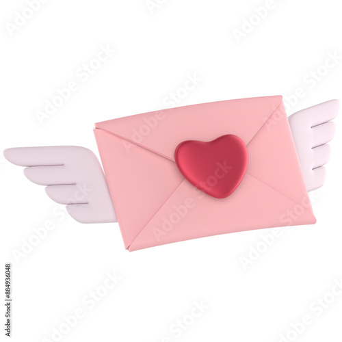 Love letter 3D illustration