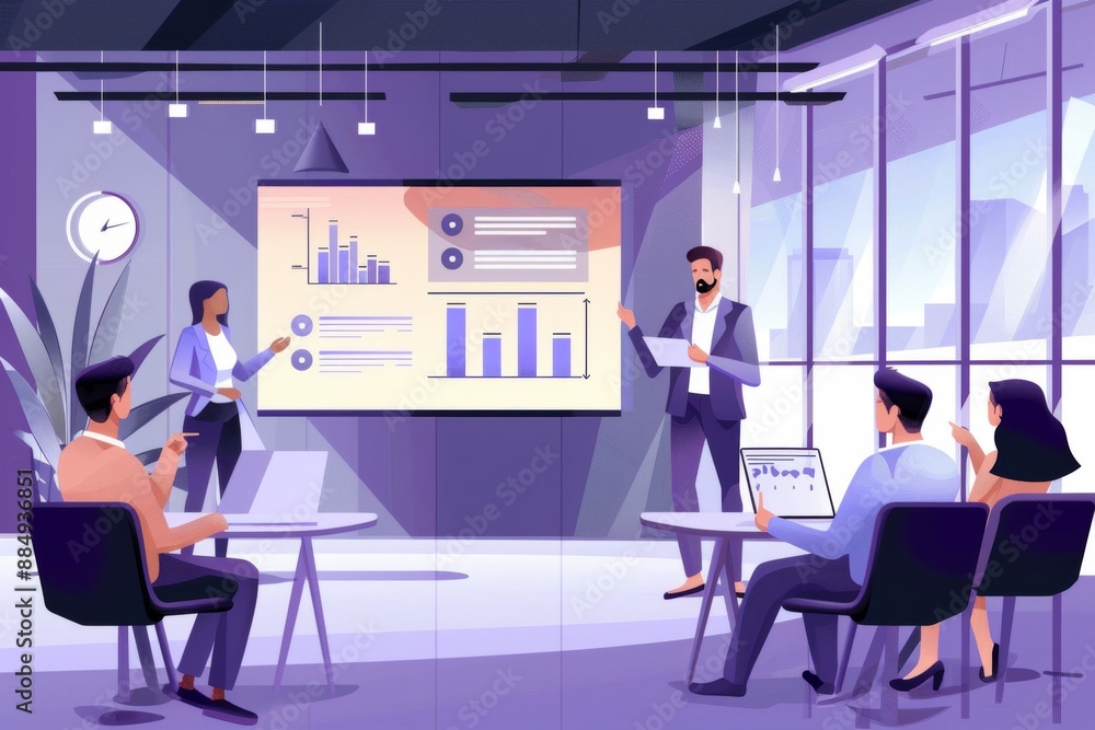 A founder pitching their idea to investors in a sleek conference room, seeking startup funding for business growth. A founder pitching their idea to investors in a sleek conference room, seeking startup funding for business growth.