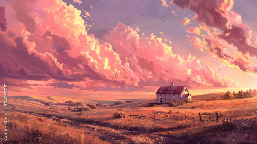 Fototapeta premium farmland wallpaper
