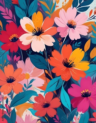 Abstract Floral Motifs backgrounds 