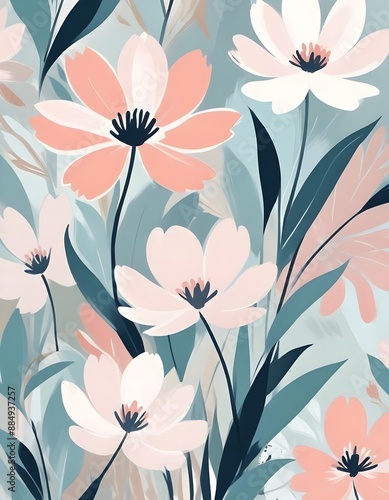 Abstract Floral Motifs backgrounds 