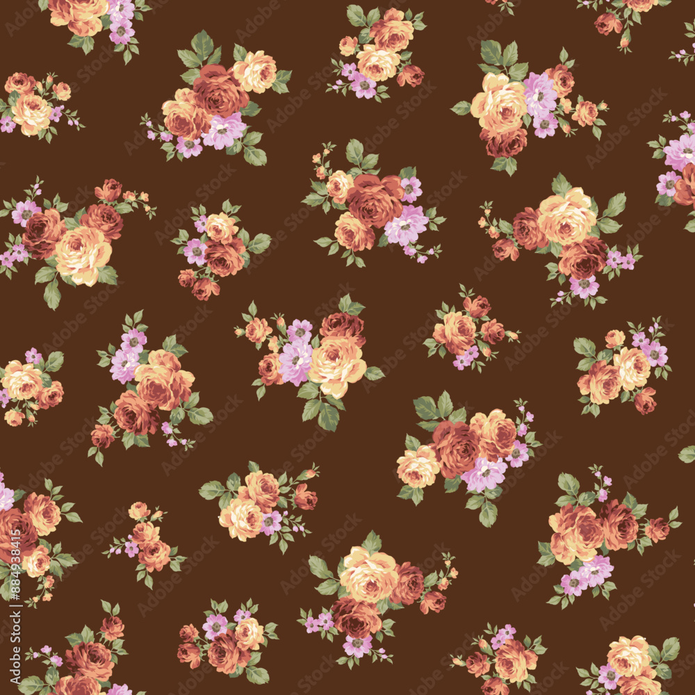 Obraz premium Beautiful rose pattern perfect for textile design,