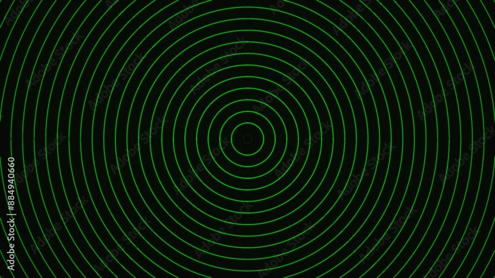 black background with rotating and repeating abstract green color circle lines black background with rotating and repeating abstract green color circle lines