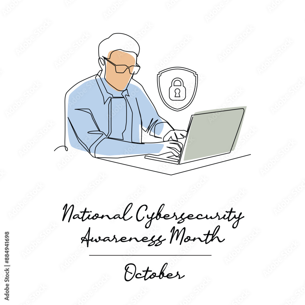 line art of National Cybersecurity Awareness Month good for National Cybersecurity Awareness Month celebrate. line art. line art of National Cybersecurity Awareness Month good for National Cybersecurity Awareness Month celebrate. line art.