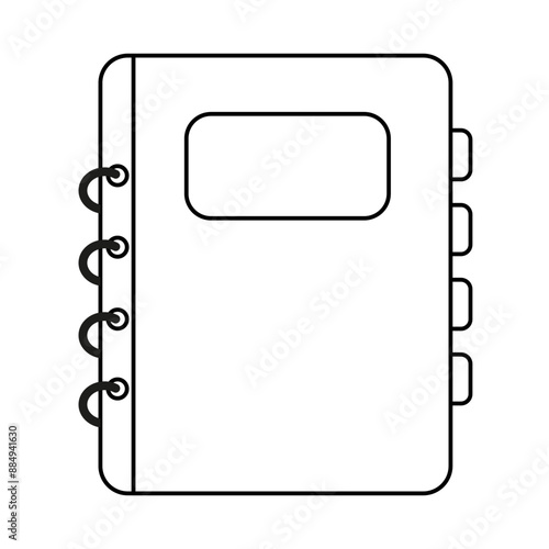 Outline spiral notebook icon with marks. Editable stroke
Notebook line icon