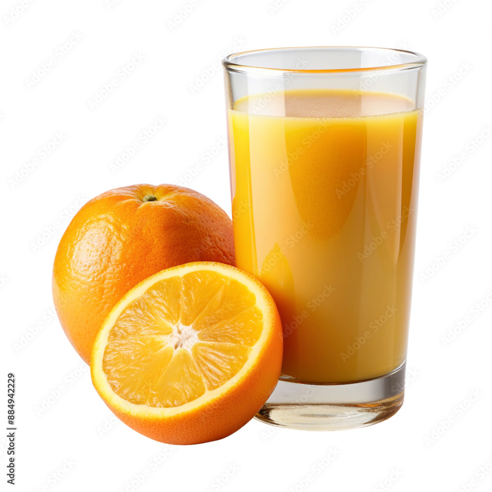 A glass of orange juice isolated on transparent background
A glass of orange juice isolated on transparent background