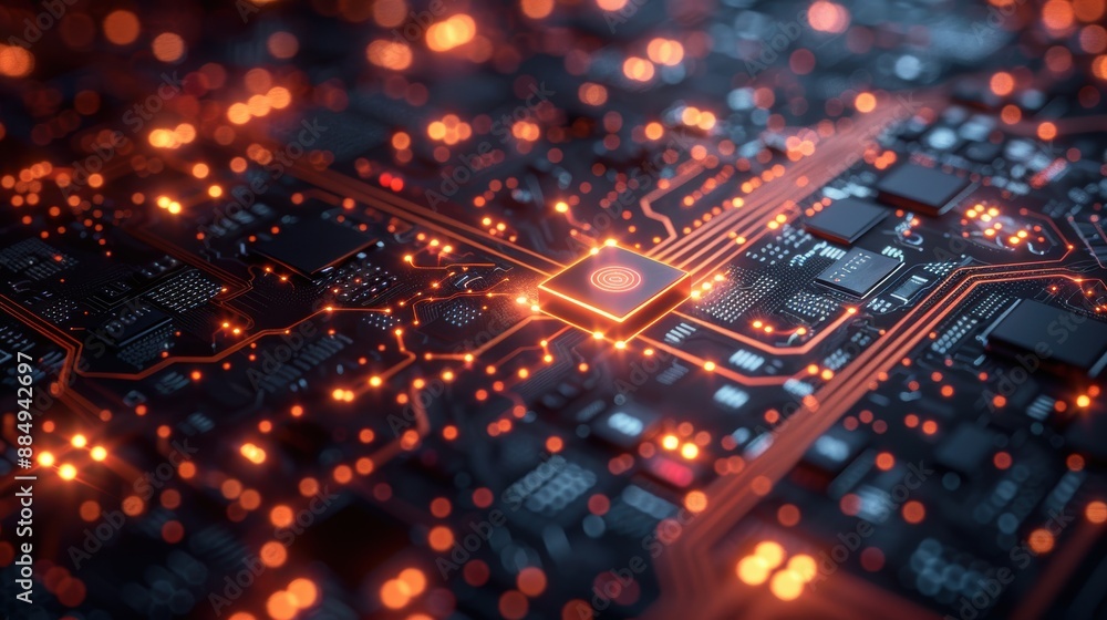 Tech-themed background with circuit board designs. Tech-themed background with circuit board designs.
