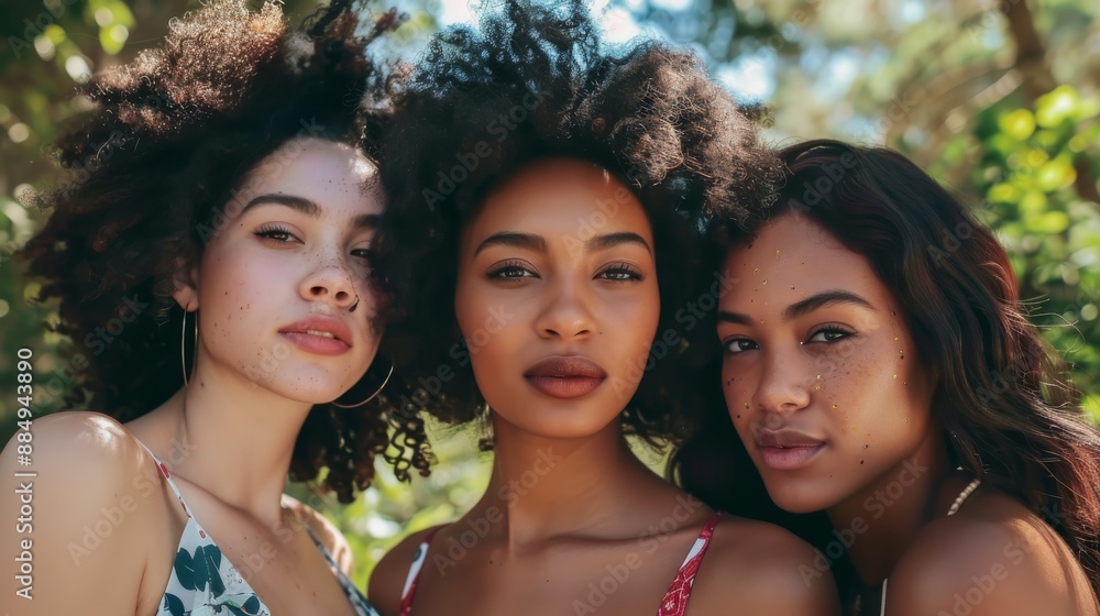 Diverse group of women enjoying nature. Use this image for social media posts about female empowerment. Diverse group of women enjoying nature. Use this image for social media posts about female empowerment.