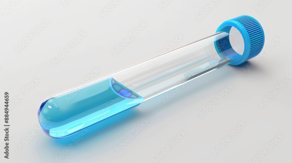 Naklejka premium Empty labeled test tube for medical lab research on white background