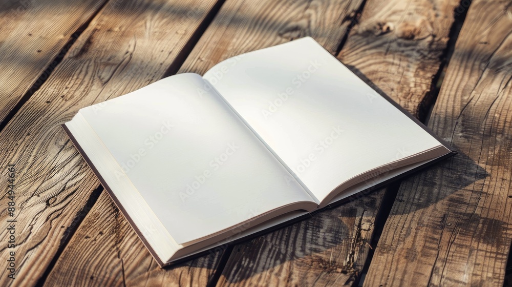 Fototapeta premium Empty notebook with space on table
