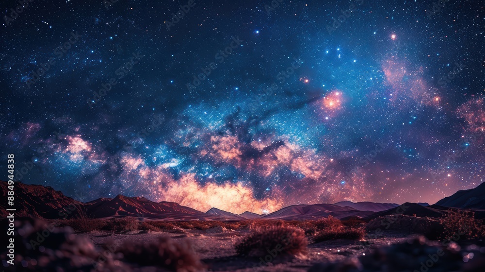 Fototapeta premium the Milky Way galaxy over a desert in 4K resolution.