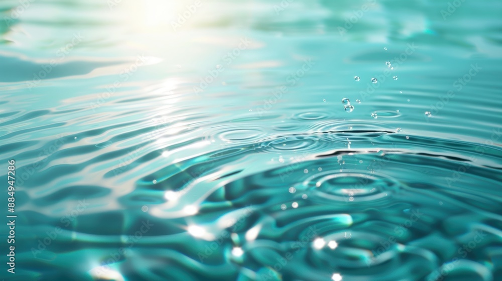 Obraz premium Organic lines illustration with realistic water ripples and serene reflections