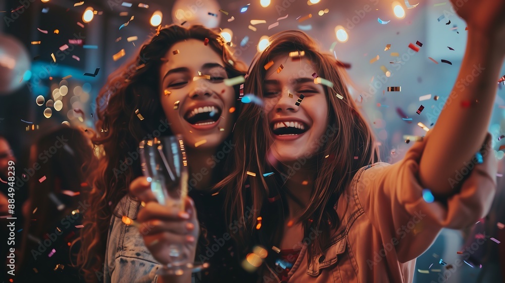 Obraz premium happy womens at party
