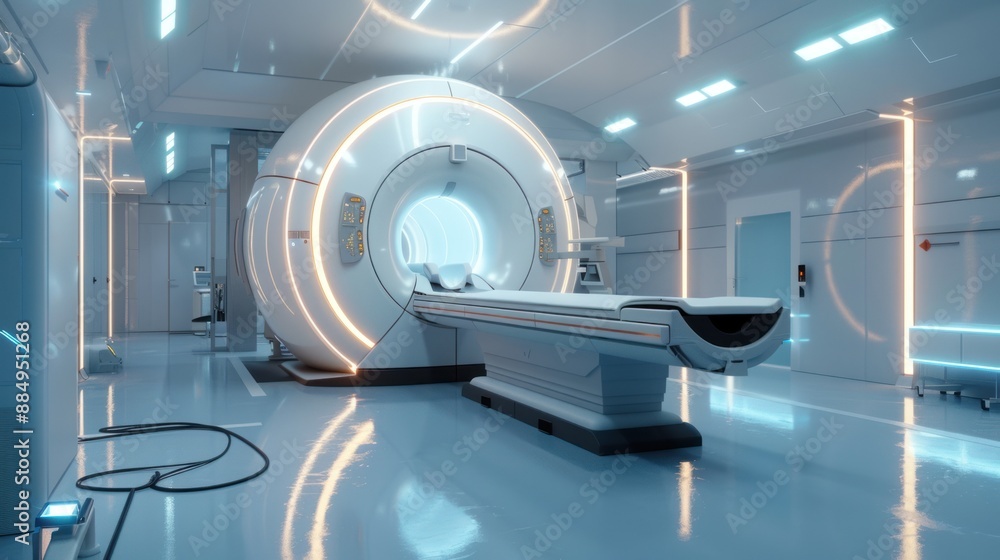 Modern MRI Machine in a Sterile Medical Facility Modern MRI Machine in a Sterile Medical Facility