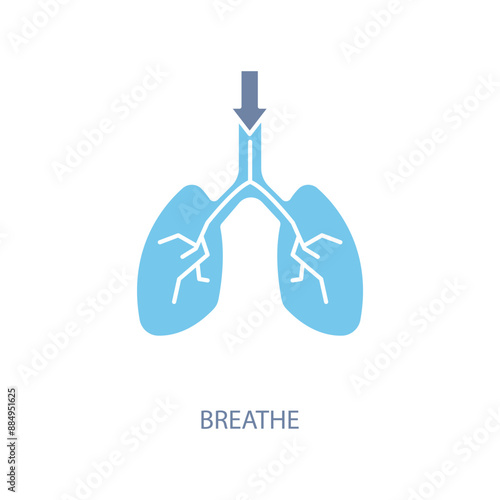 breathe concept line icon. Simple element illustration. breathe concept outline symbol design.