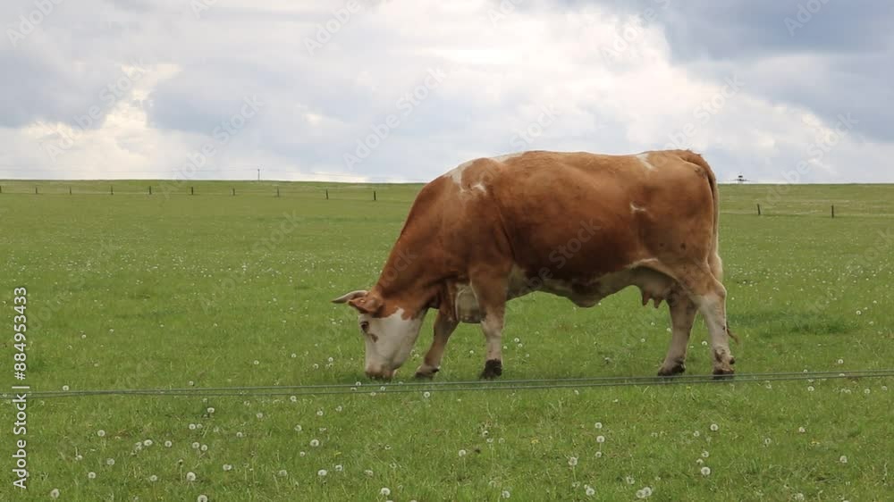 Cows graze in a pasture near a farm.
Cows graze in a pasture near a farm.