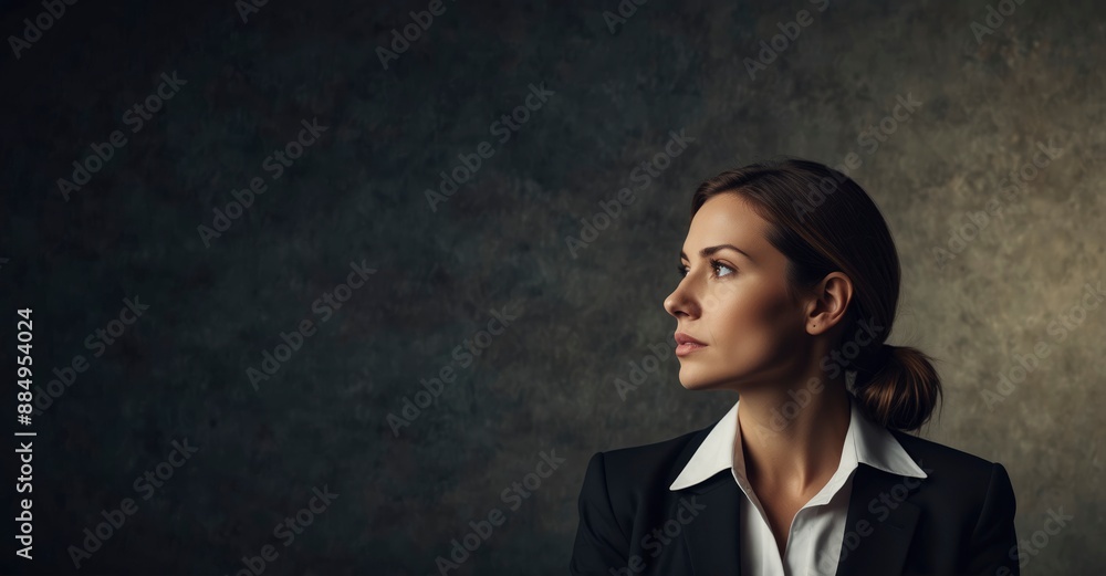 Abstract image of businesswoman in deep thought, perfect for wallpaper Abstract image of businesswoman in deep thought, perfect for wallpaper
