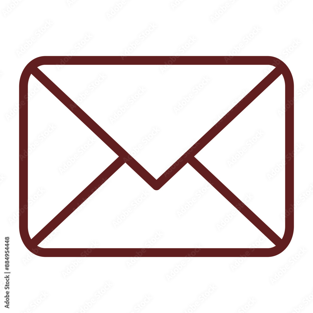 envelope Vector Line Maroon Icon Design envelope Vector Line Maroon Icon Design
