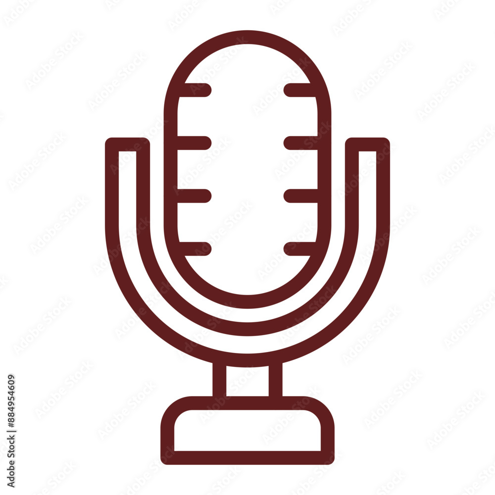 microphone Vector Line Maroon Icon Design microphone Vector Line Maroon Icon Design