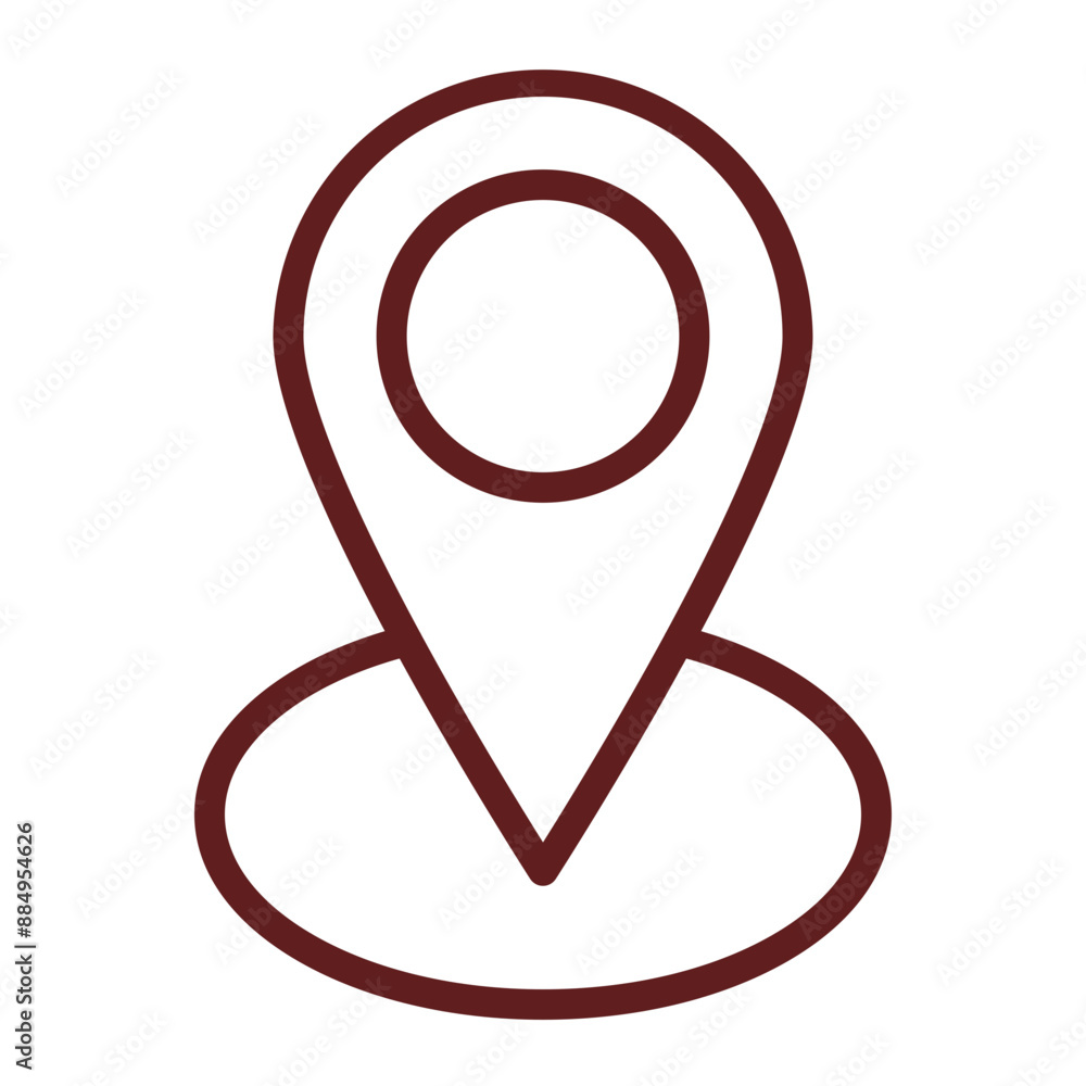gps Vector Line Maroon Icon Design gps Vector Line Maroon Icon Design