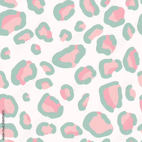Seamless animal pattern with dots. Leoprint, vector