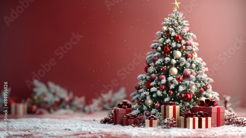 Fototapeta Abstract festive Christmas tree background