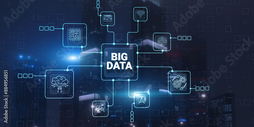 Innovative concept Big data on abstract business background