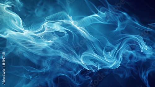 Abstract technology blue background with 3d particles: futuristic concept of blue wave shapes, digital particle waves, and innovative tech patterns for modern tech designs and digital interfaces.    © Nayyab