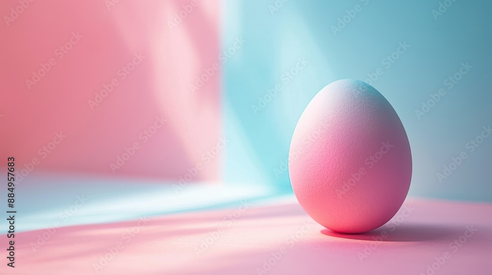 A softly colored background with a retro-styled egg, positioned elegantly on the right side A softly colored background with a retro-styled egg, positioned elegantly on the right side