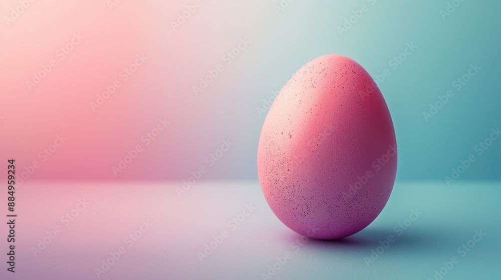 A retro-styled Easter egg set on the right side of a soft, pastel background A retro-styled Easter egg set on the right side of a soft, pastel background