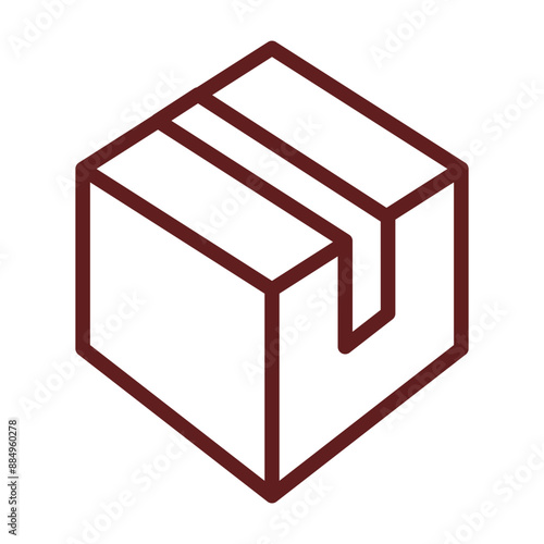 Packaging solutions Vector Line Maroon Icon Design