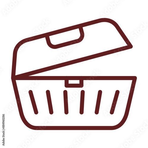 Disposable packaging Vector Line Maroon Icon Design