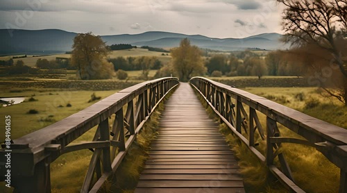 Wallpaper Mural wooden bridge over the river Torontodigital.ca