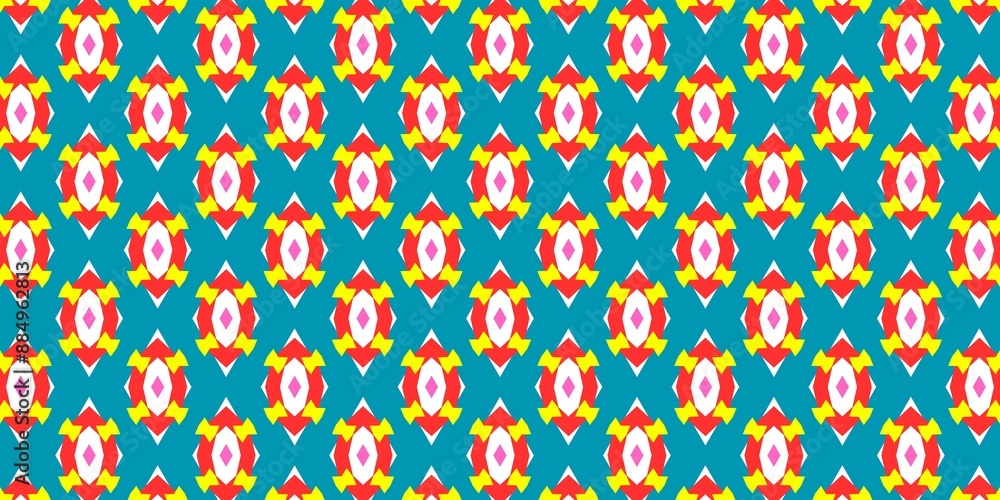 A seamless floral pattern featuring hearts and circles in pink with a vintage, colorful design suitable for wallpaper or textile A seamless floral pattern featuring hearts and circles in pink with a vintage, colorful design suitable for wallpaper or textile