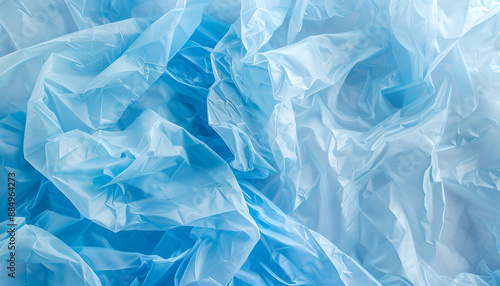 Wallpaper Mural Crumpled light blue plastic bag as background, top view Torontodigital.ca