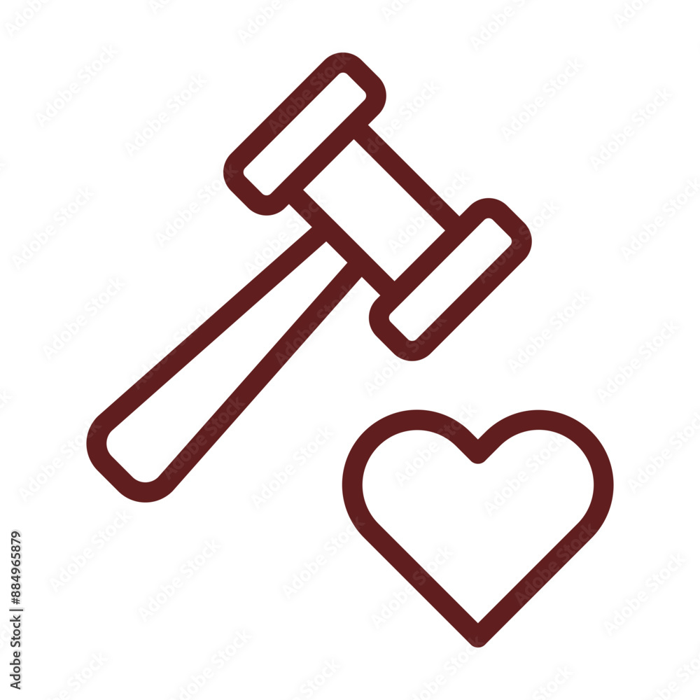 Charity Auction Vector Line Maroon Icon Design Charity Auction Vector Line Maroon Icon Design