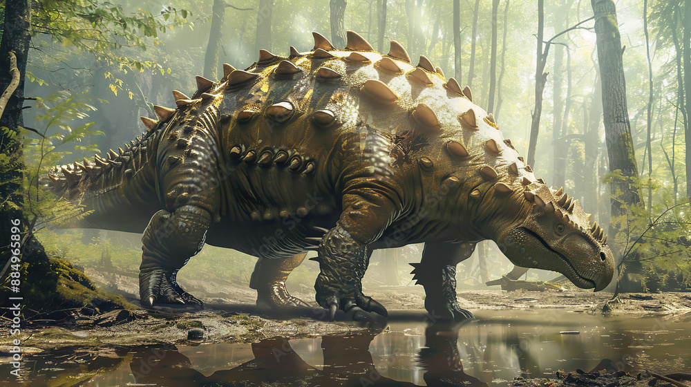 Fototapeta premium dinosaurs, prehistoric, fossils, Jurassic, Cretaceous, Triassic, extinction, reptiles, paleontology, T-Rex, Velociraptor, Stegosaurus, Triceratops, Brachiosaurus, Pterodactyl, Ankylosaurus, sauropods,